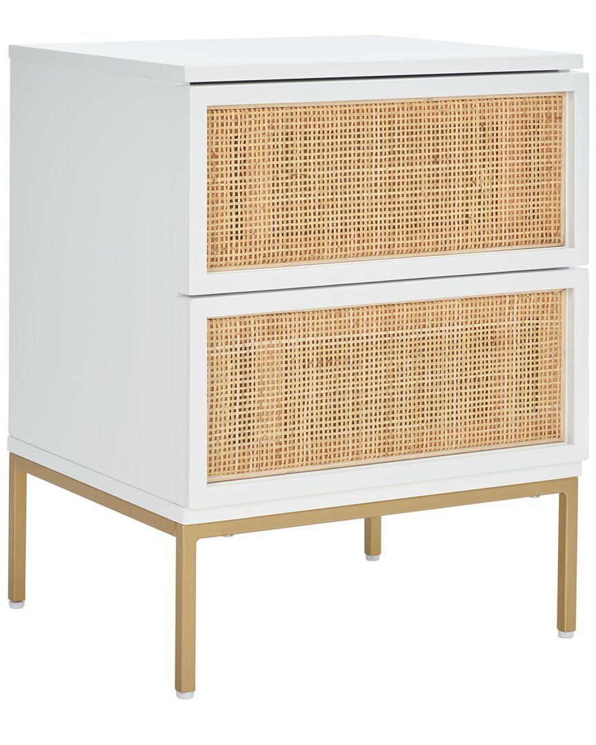 Zadie 2-Drawer Rattan Nightstand