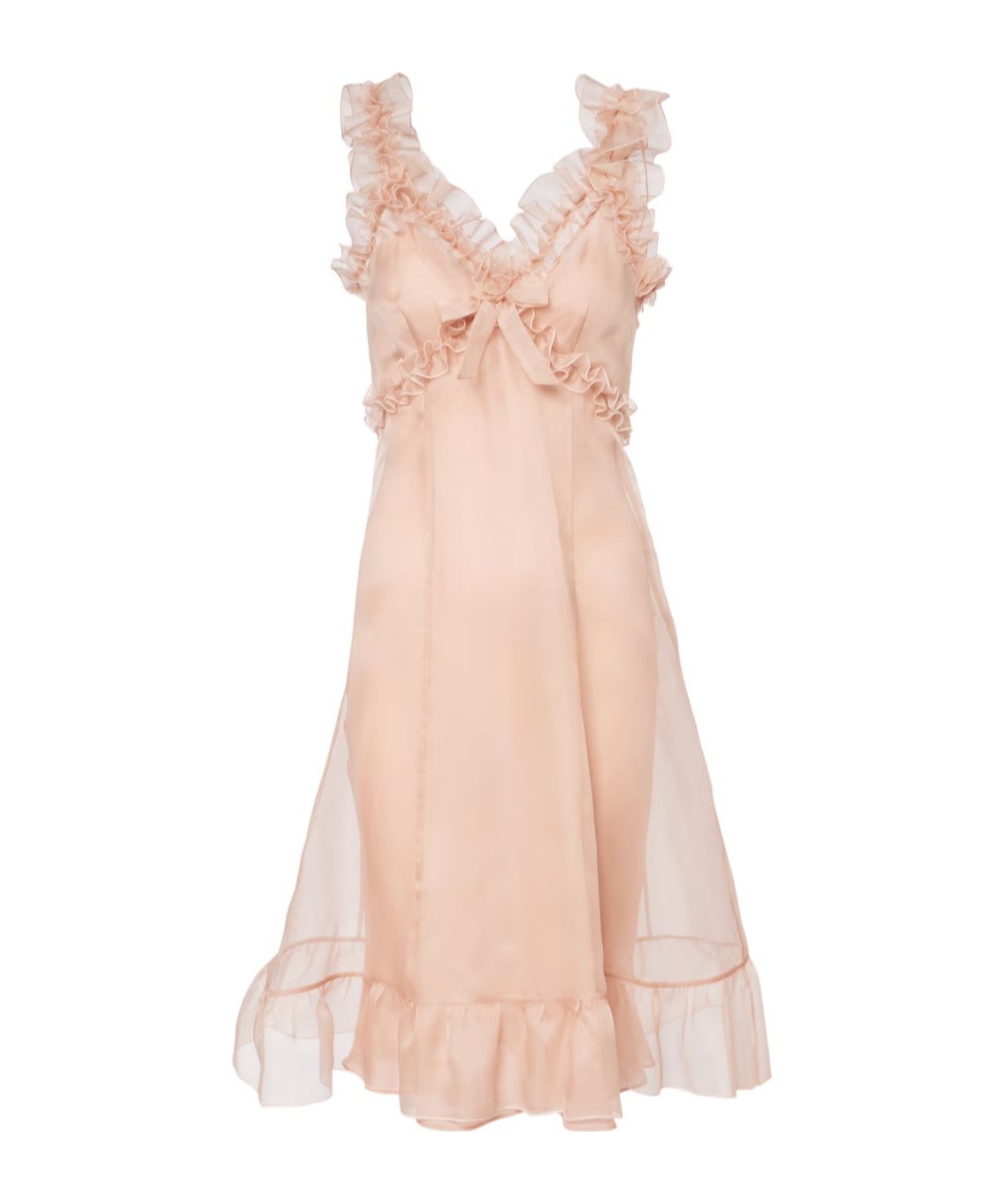 Ruffled silk organza slip dress