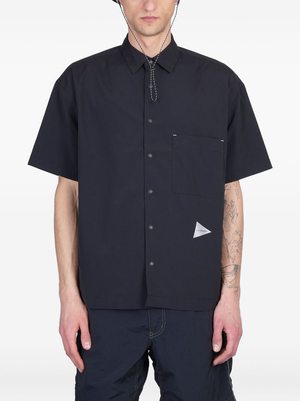 And Wander logo-print shirt - Green