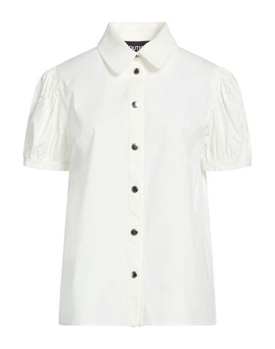 Woman Shirt Ivory Size 10 Cotton, Elastane