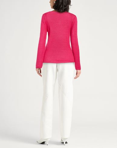 Woman Sweater Magenta Size S Linen, Silk