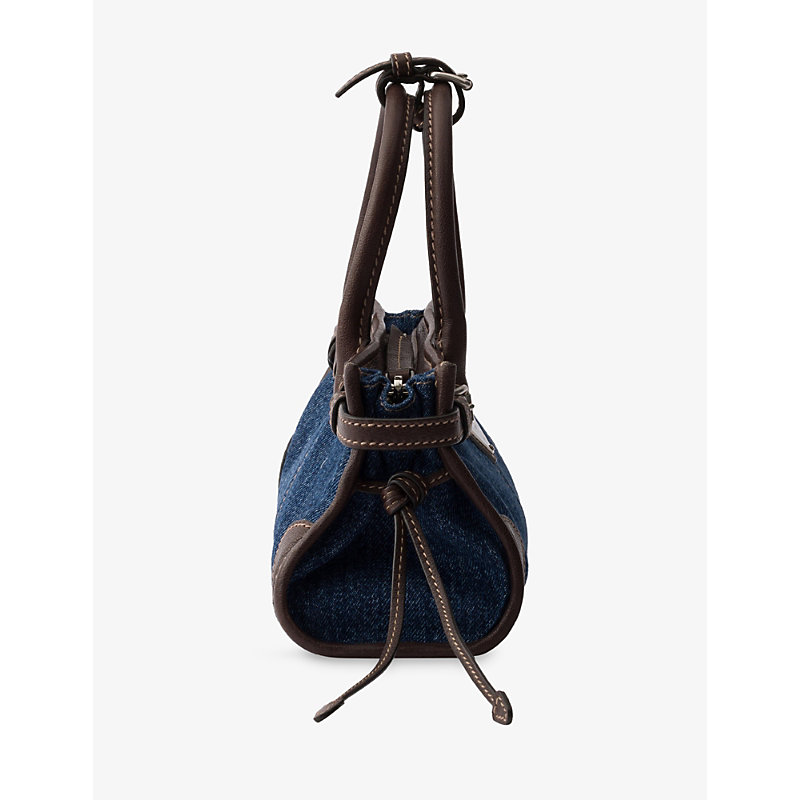 Womens Bonnie Small Denim and Leather Shoulder Bag
