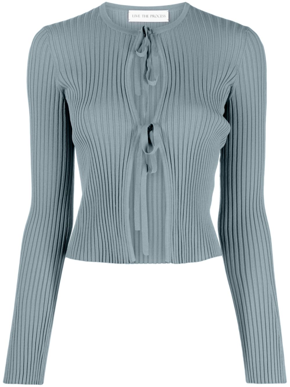 Juno wide-ribbed cardigan - Blue