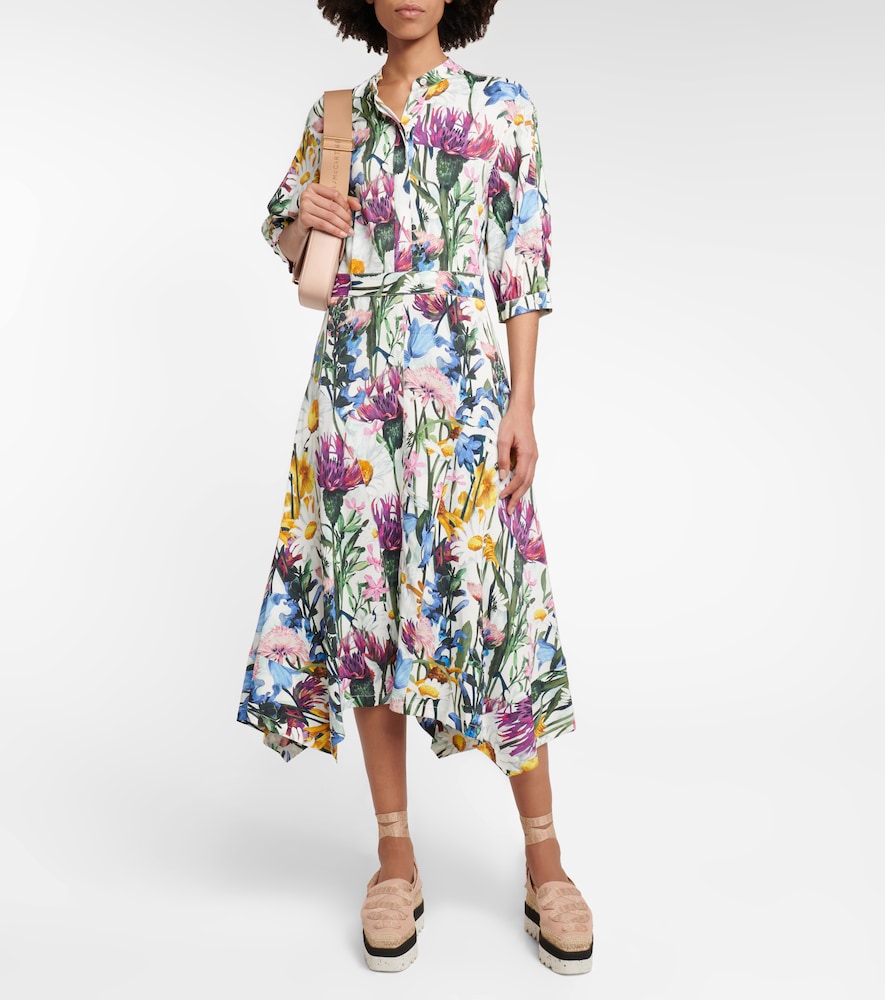Floral satin midi dress