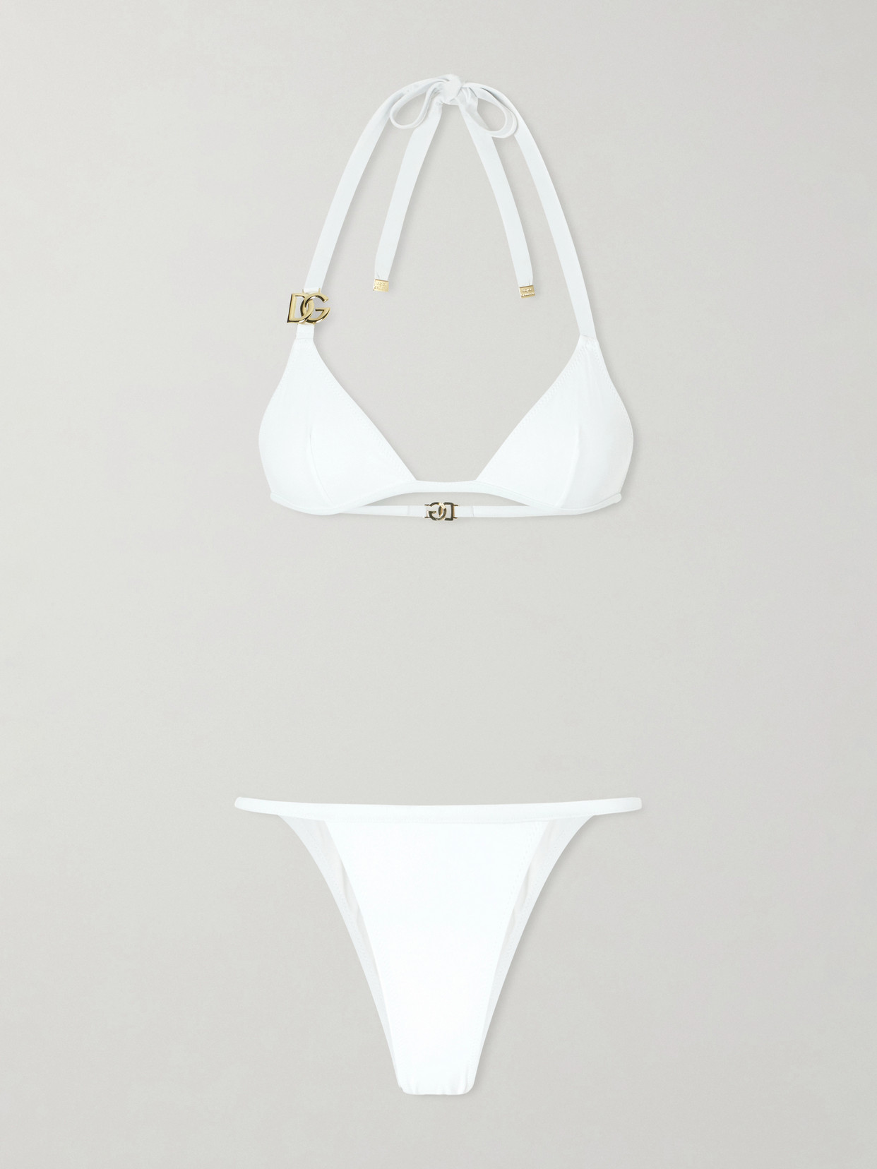 Logo-embellished Stretch Jersey Bikini - White