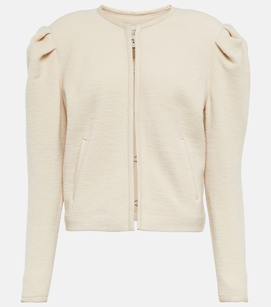 Pleated wool-blend jacket