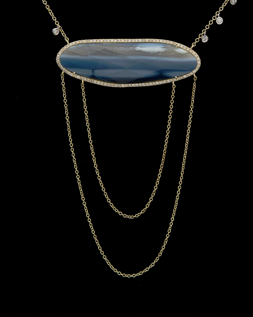 14K 16.80 Ct. Tw. Diamond & Opal Necklace