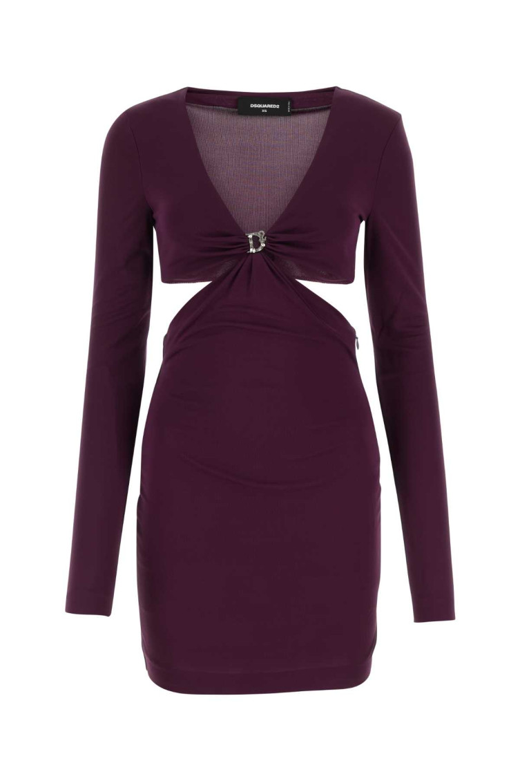Plum Viscose Mini Dress