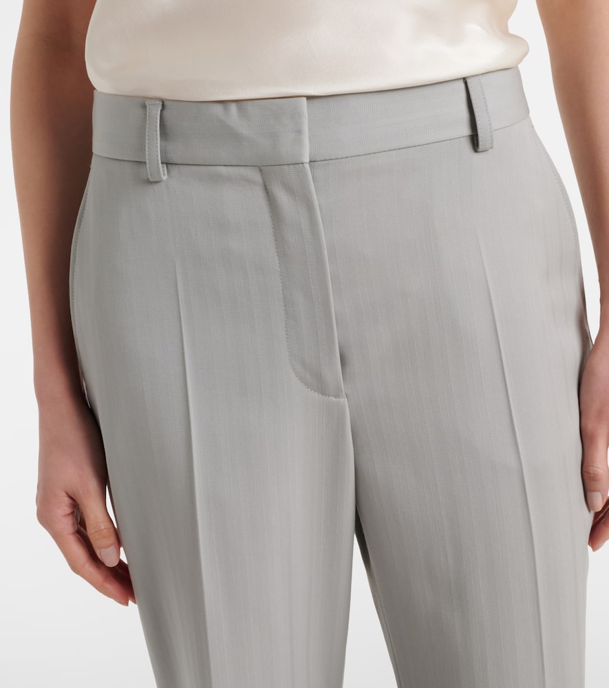Striped wool wide-leg pants