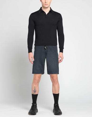 Man Shorts & Bermuda Shorts Navy Size 26 Cotton, Elastane