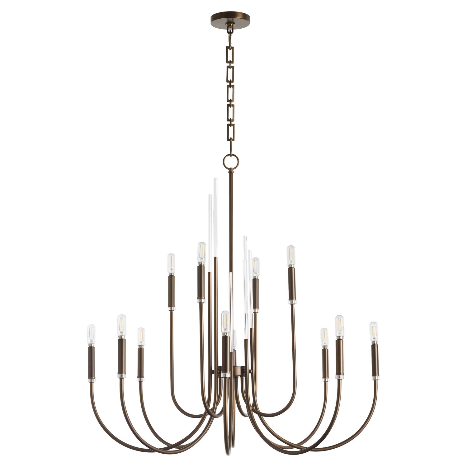 Dark Brass 12 Light Chandelier from the SUMMIT Collection