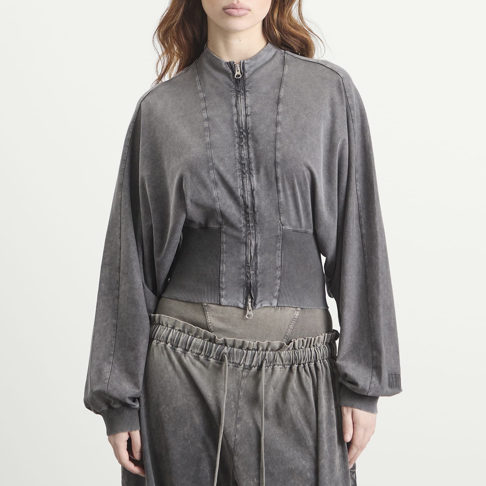 Women's Haze Zip-Up Washed Black