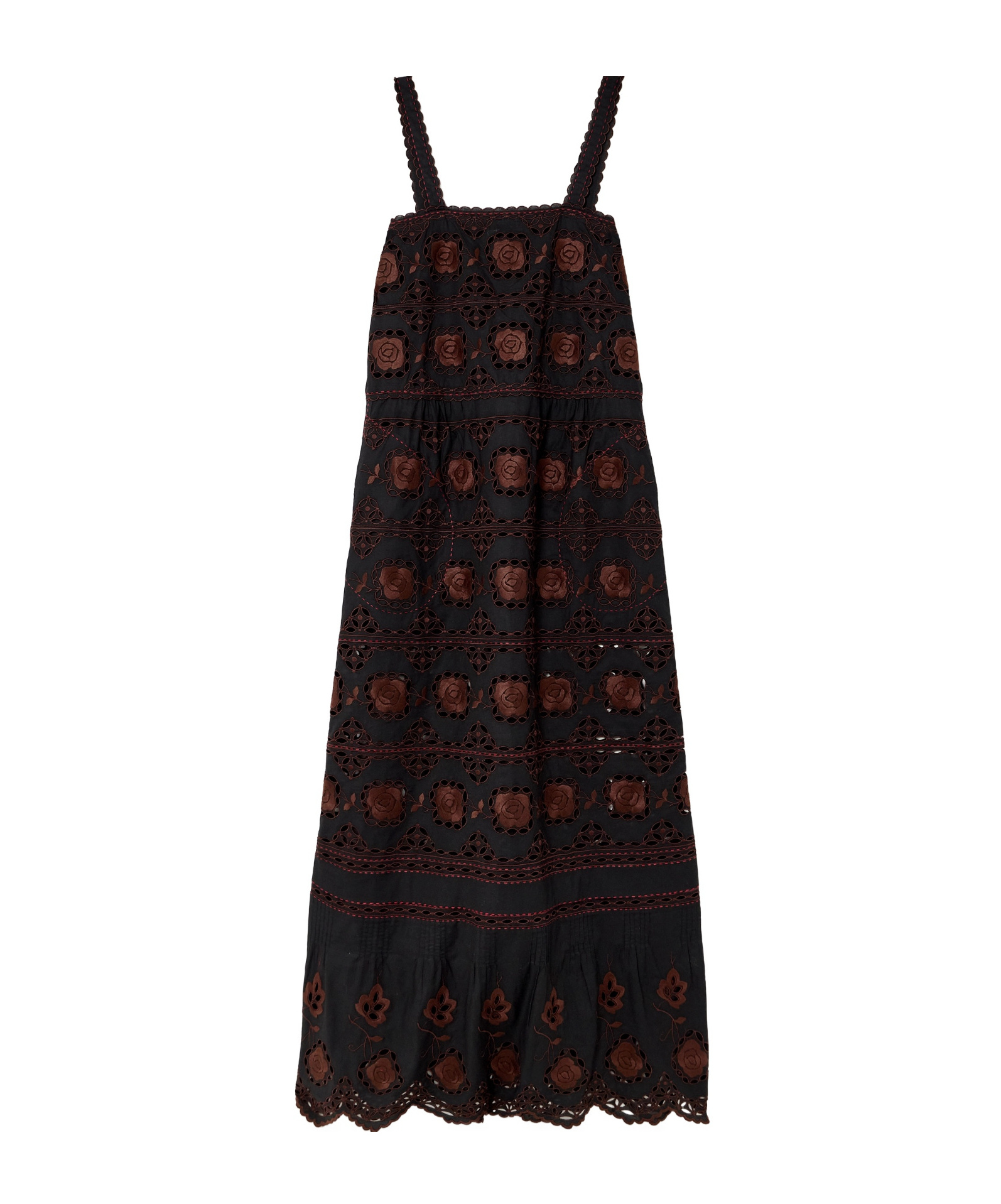Grace scalloped broderie anglaise cotton-poplin maxi dress