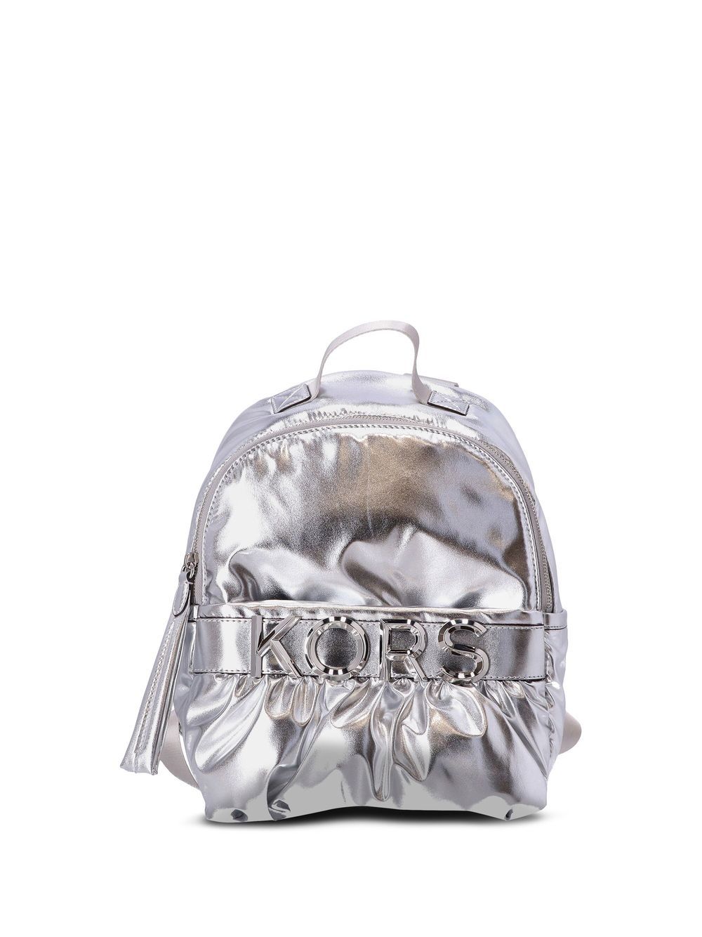 Logo-lettering metallic backpack - Silver