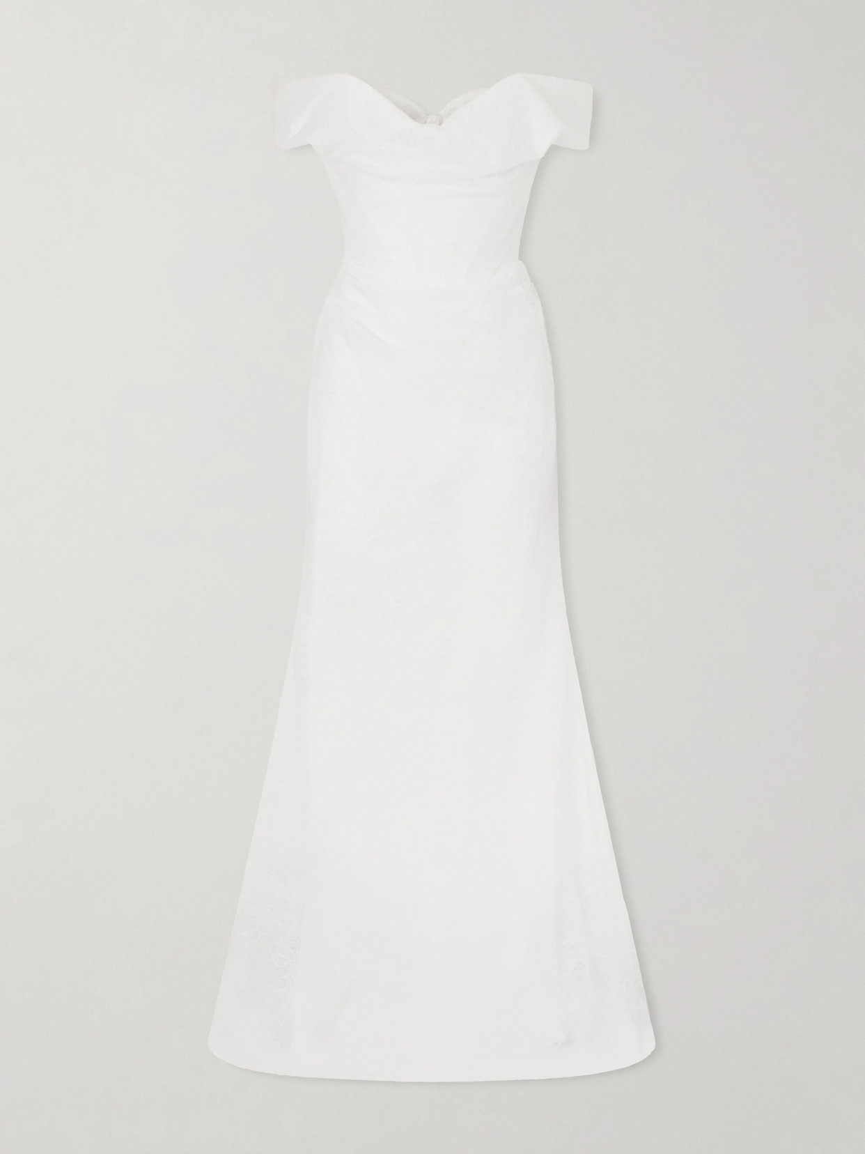 Nova Cora Lace And Satin Corset Gown - White
