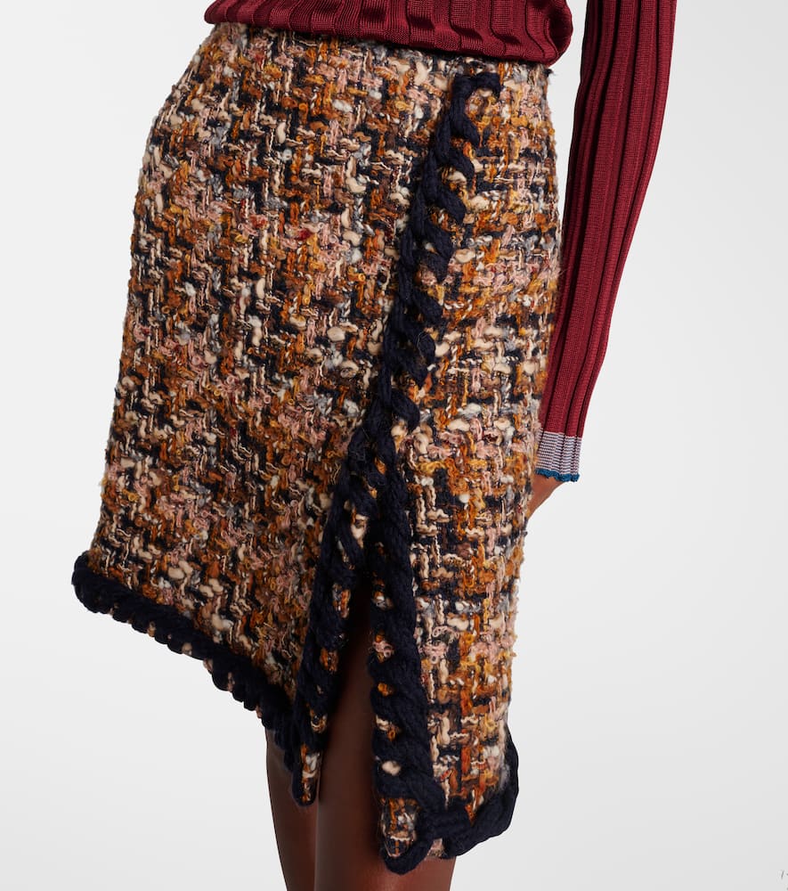 Wool, mohair, and cotton-blend miniskirt