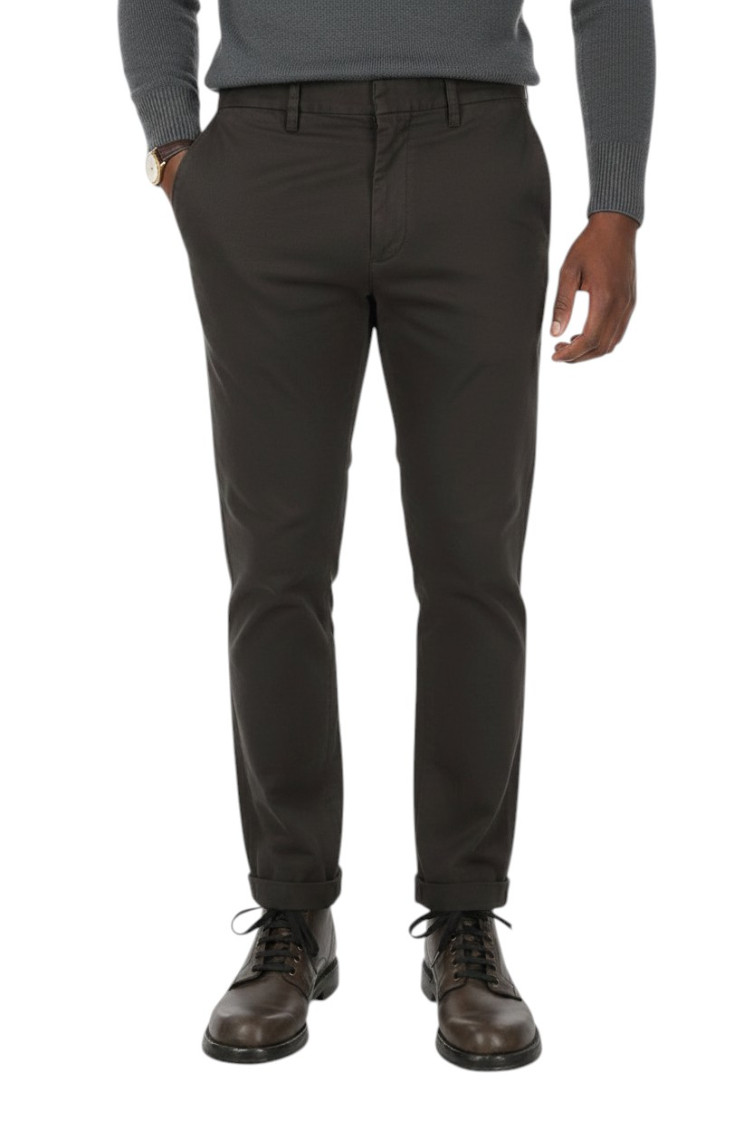 Brown Flat Front Trousers
