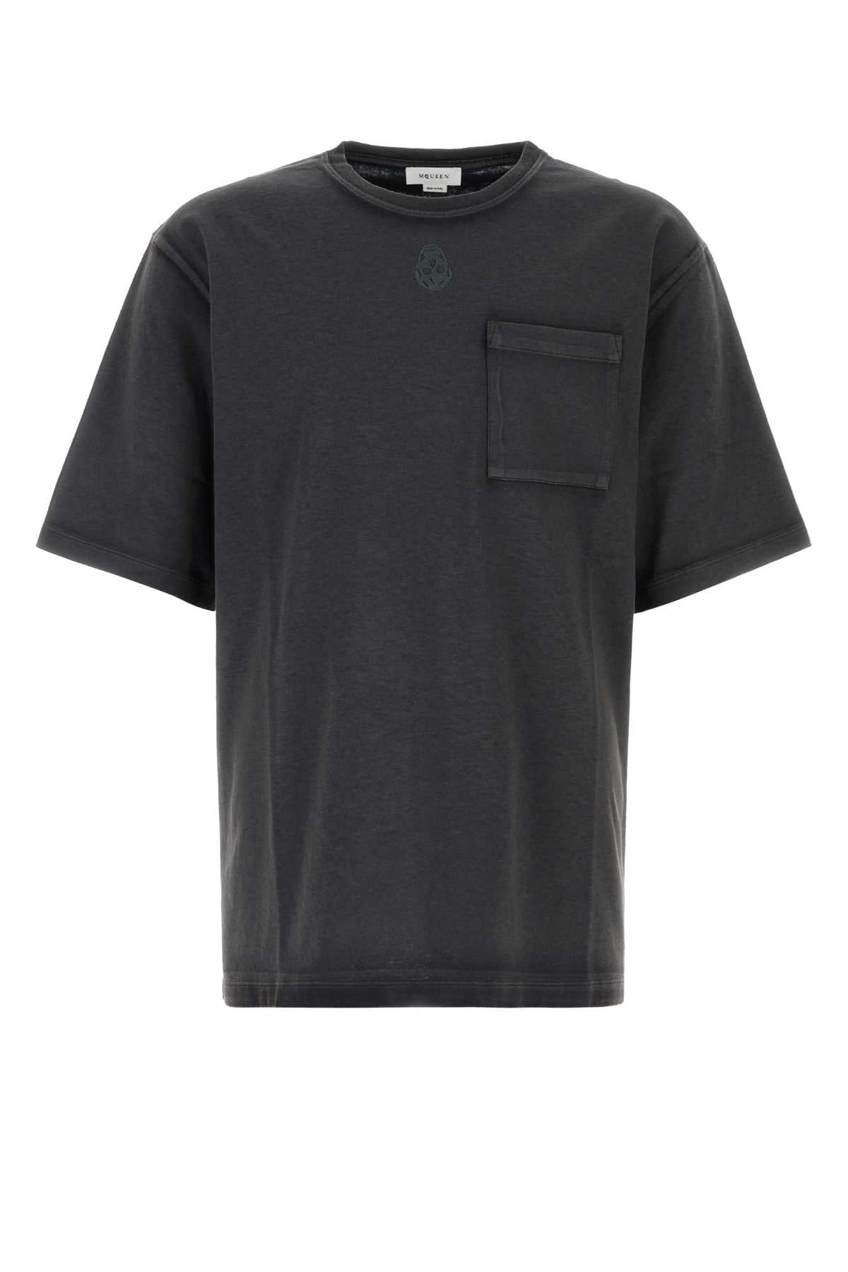 Chest-Pocket Cotton T-Shirt — Black