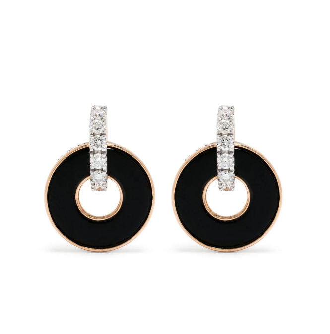 Onyx and Diamond Earrings — Black