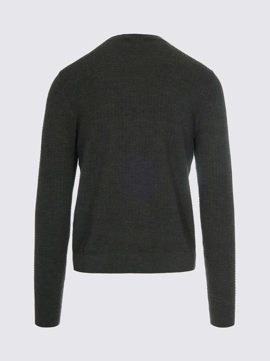 Textured crew-neck sweater - Black