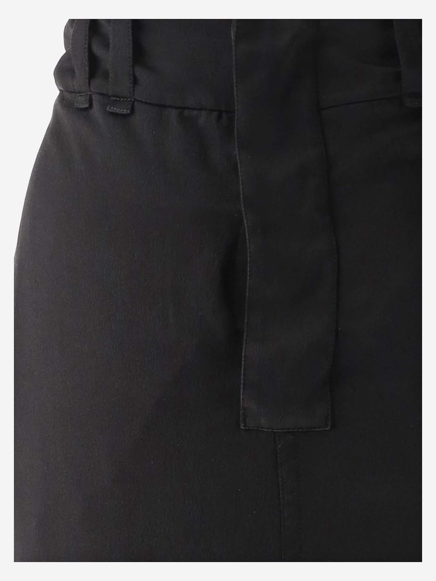 Silk Button-Front Skirt — Black