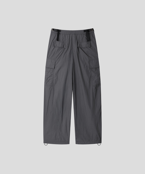 Essential Wide Cargo Parachute Pants Nylon