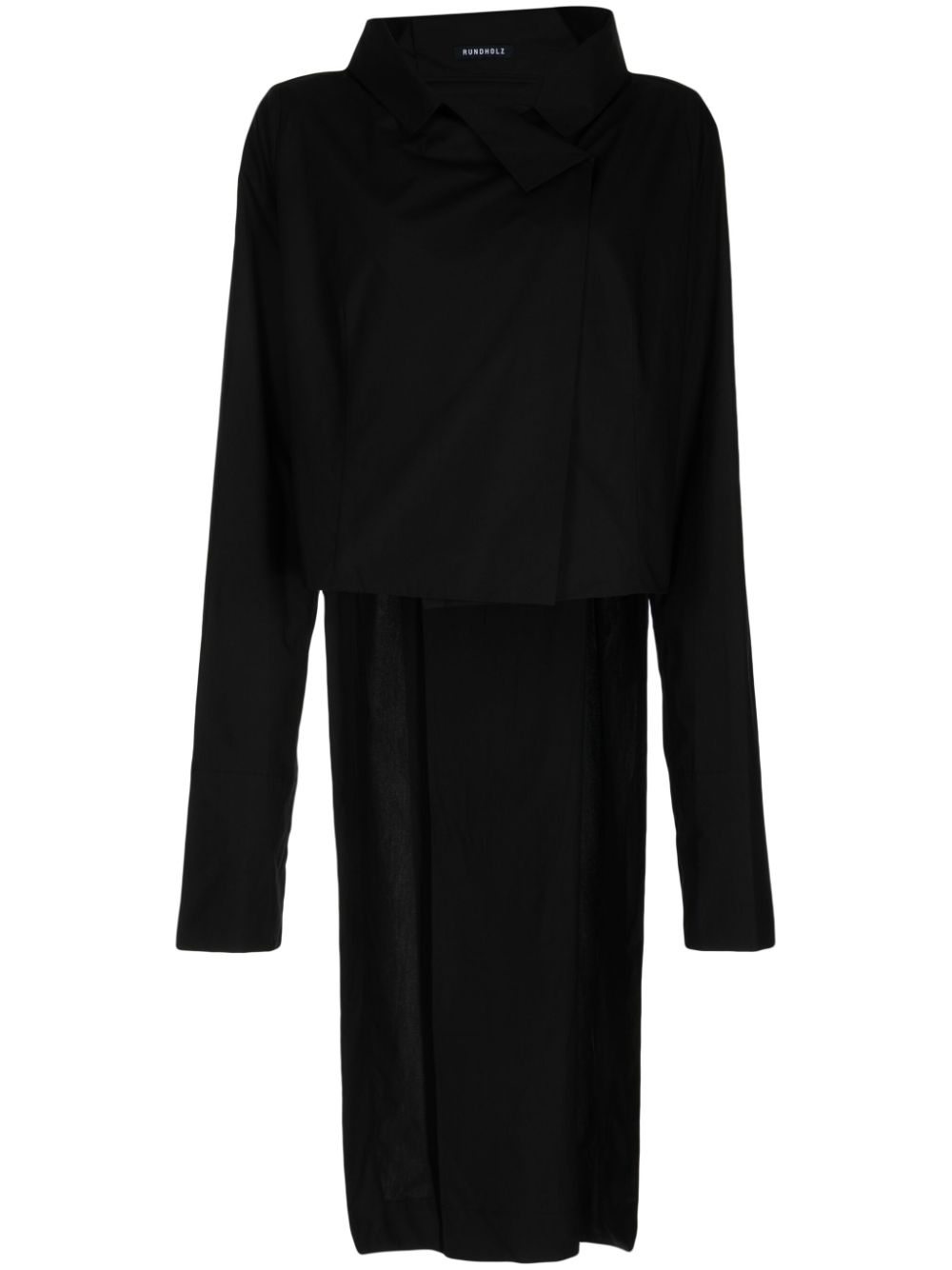 Asymmetric cotton shirt - Black
