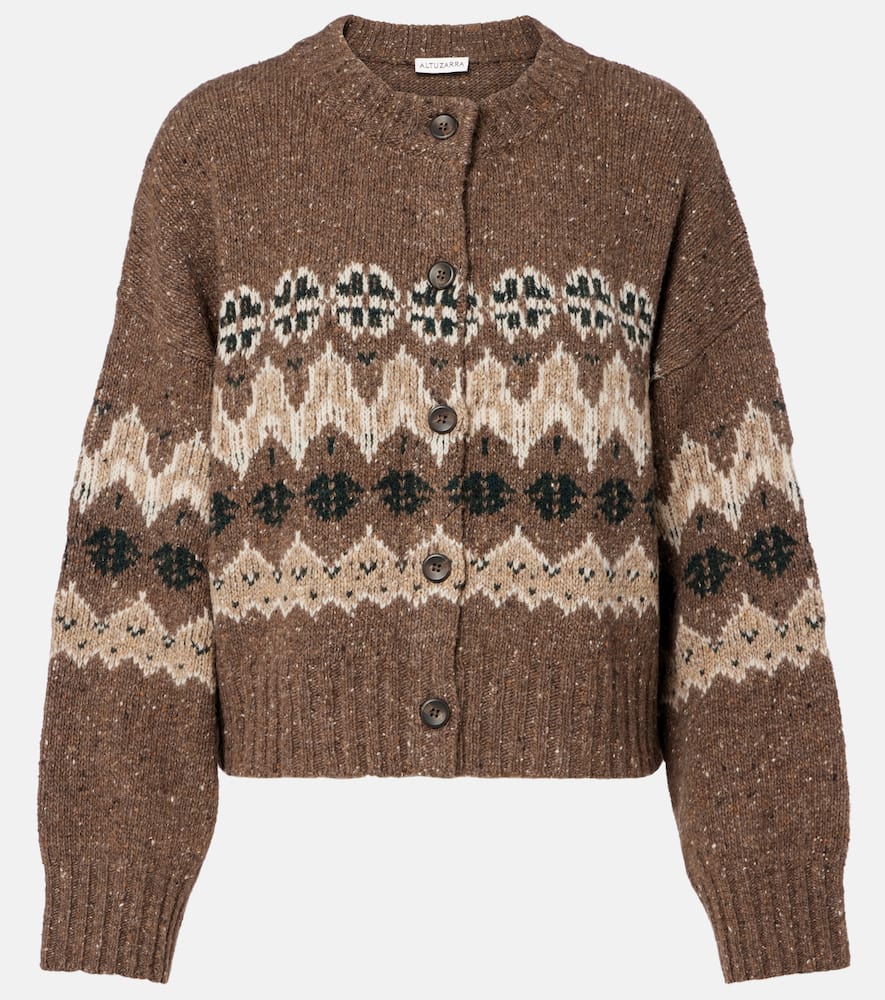 Cammie Fair Isle wool-blend cardigan