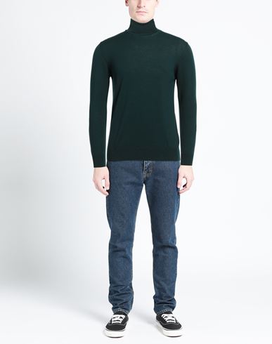 Man Turtleneck Dark green Size 5 Merino Wool