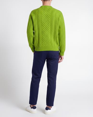Man Sweater Lime green Size S Wool, Polyamide