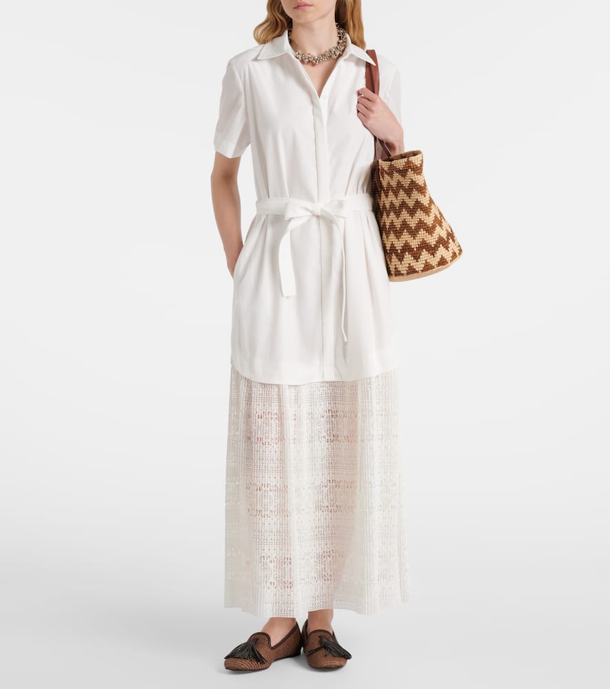 Jenner poplin and lace shirt dress