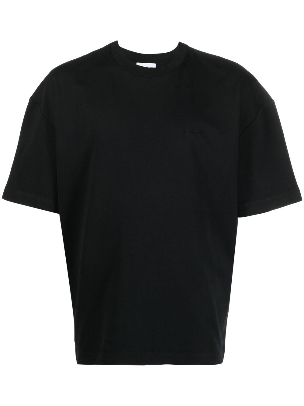 Embroidered-logo organic cotton T-shirt - Black