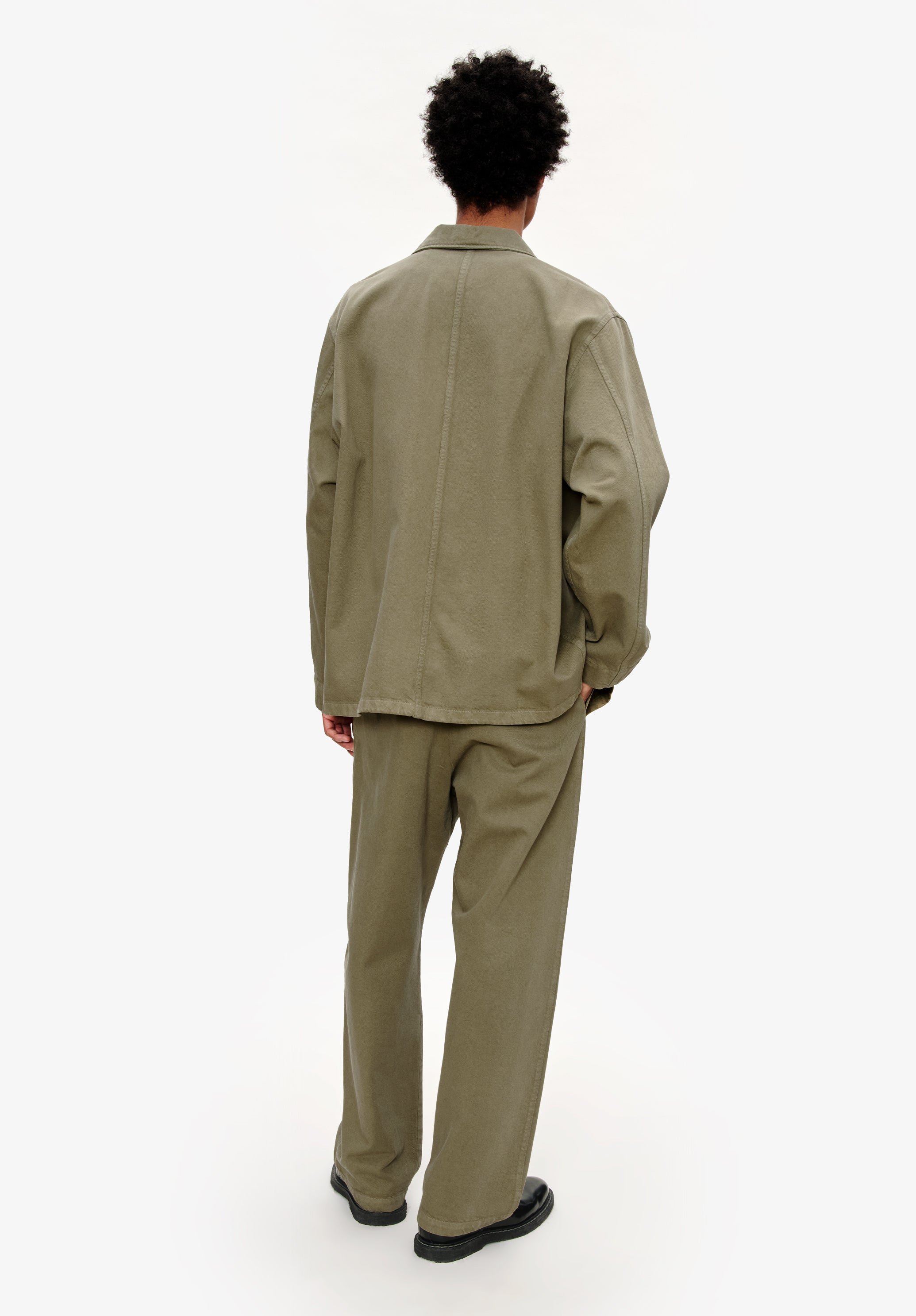 A. P.C. Men's Loose-fit overshirt-jacket Size: Extra Small in Emerald green
