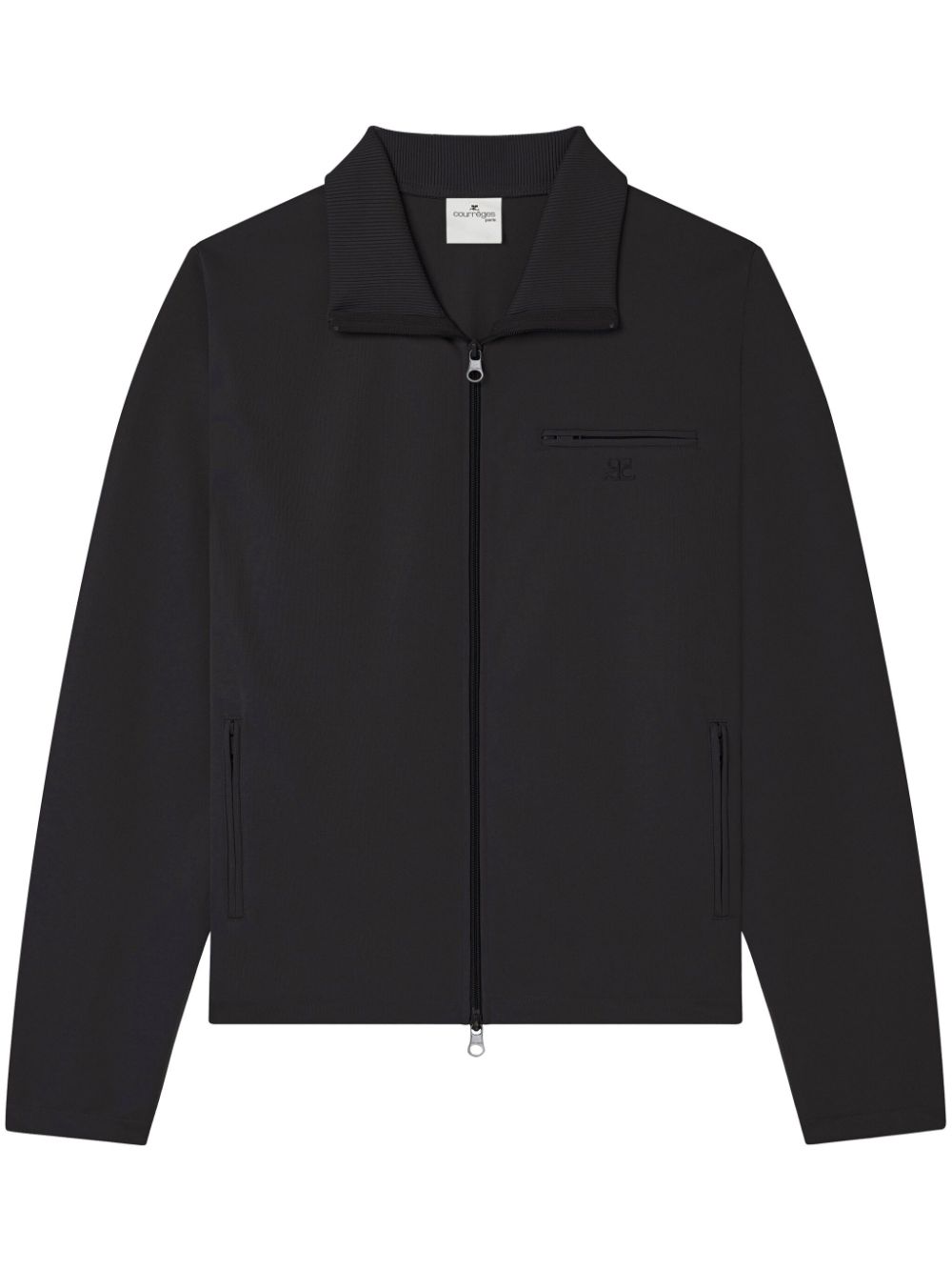 Interlock zip-up shirt jacket - Black
