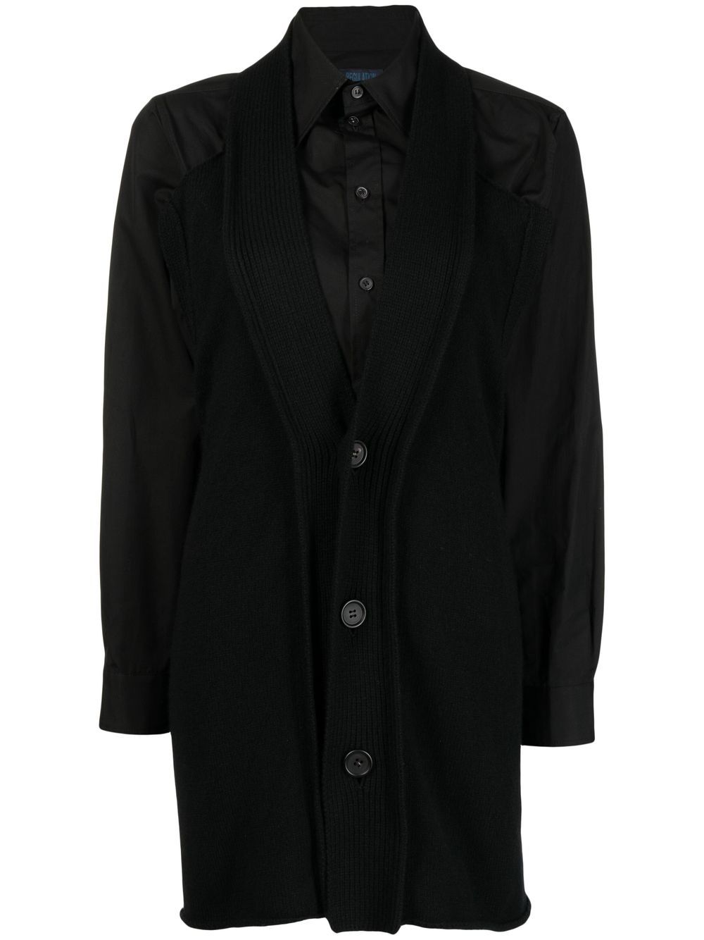 Cardigan-effect long-sleeved shirt