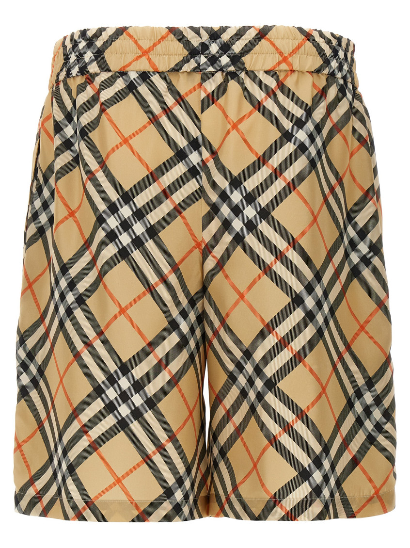 Check Silk Bermuda Shorts