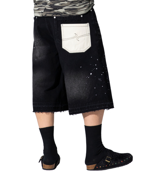 XP335 Repair Painting Bermuda Denim Pants