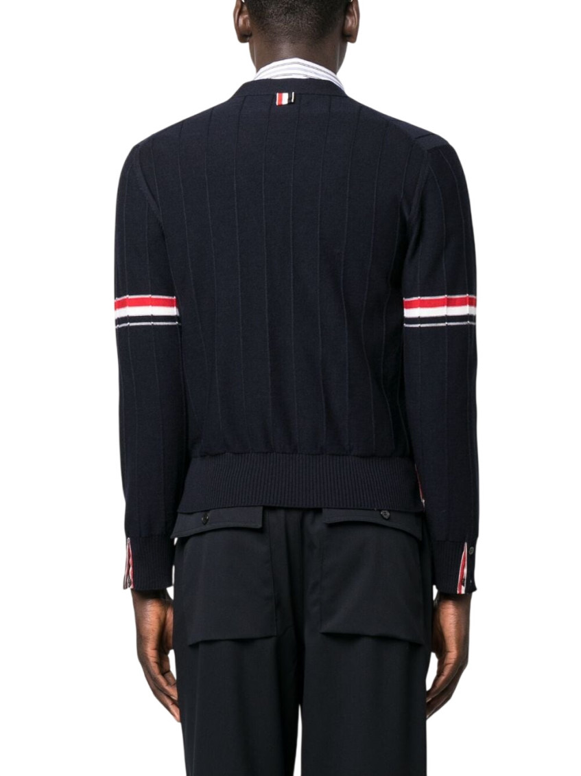 Navy Virgin Wool Cardigan