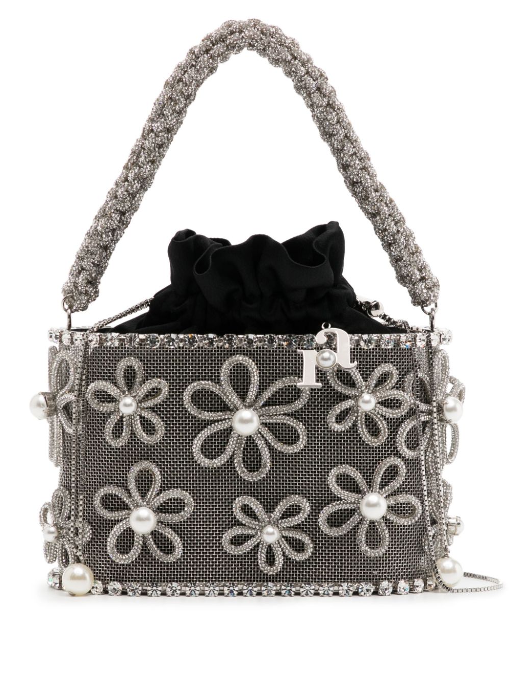 Holli Gaia crystal-embellished bag - Silver