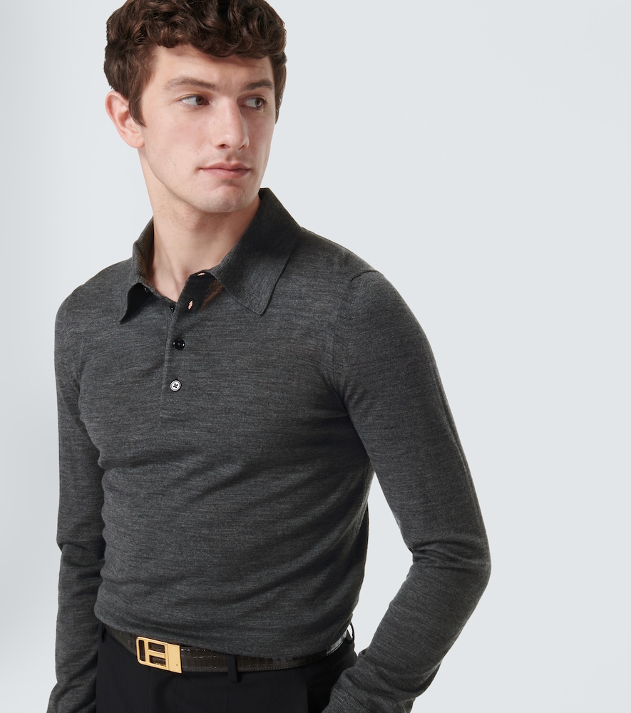 Wool polo shirt