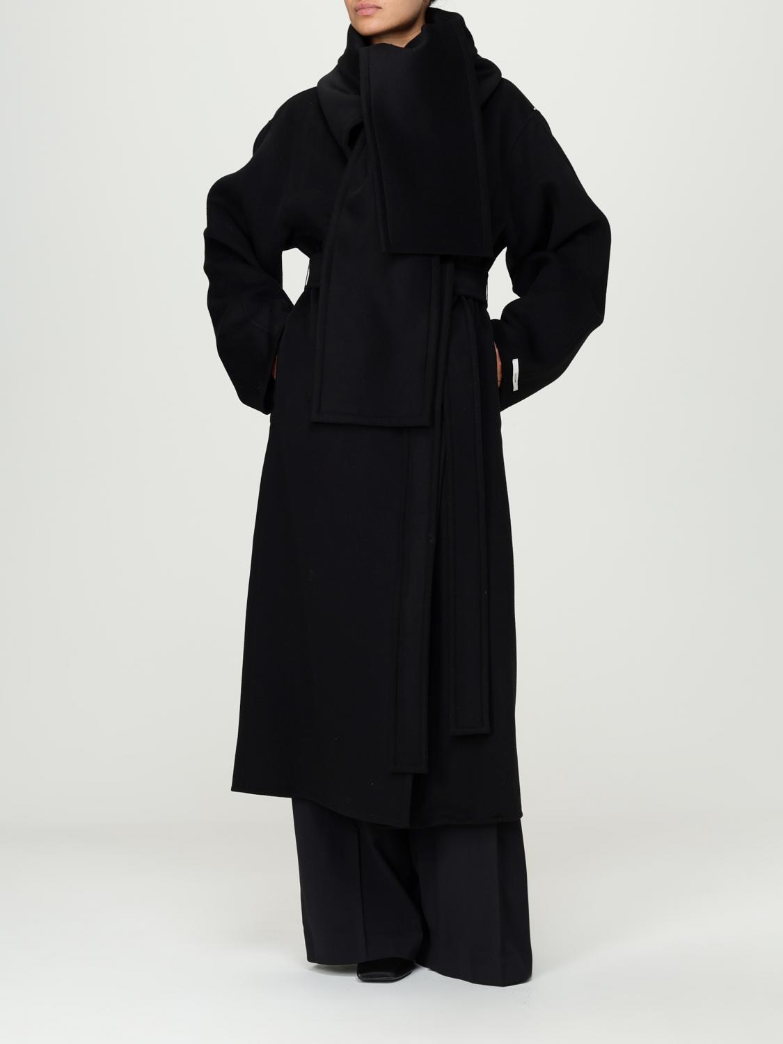 Shawl-collar belted coat - Black