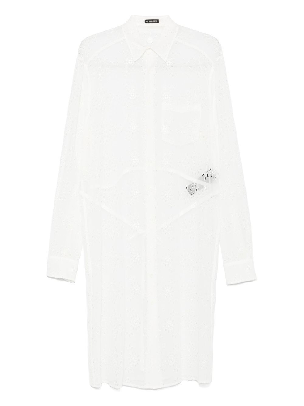 Ann Demeulemeester lace-detailed midi dress - White