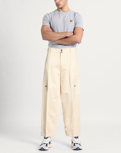 Man Pants Cream Size 36 Cotton, Linen