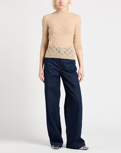 Woman Turtleneck Beige Size 4 Alpaca wool, Wool, Polyamide