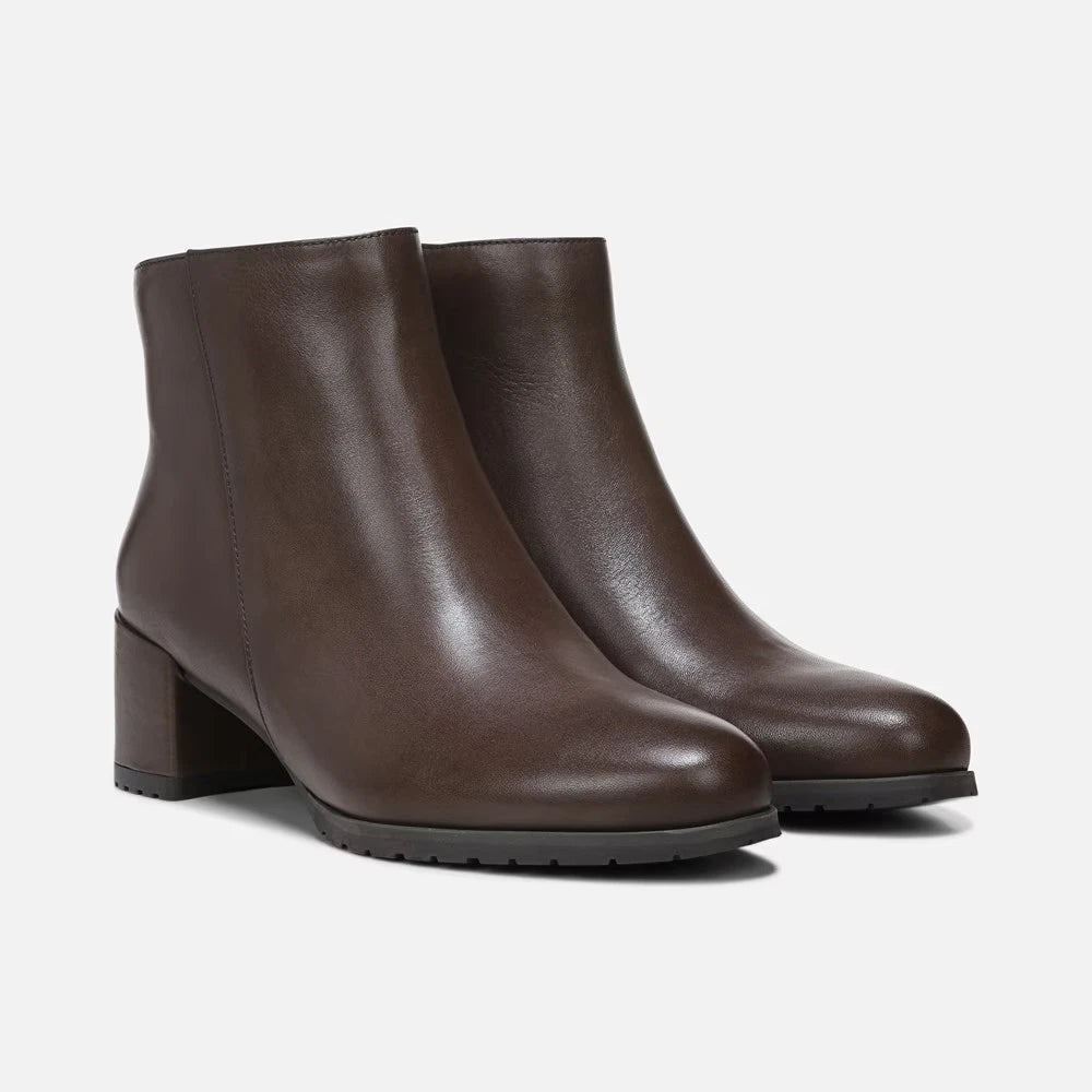 Bay Boots Women's US Chocolate Leather Waterproof Booties GAL628
