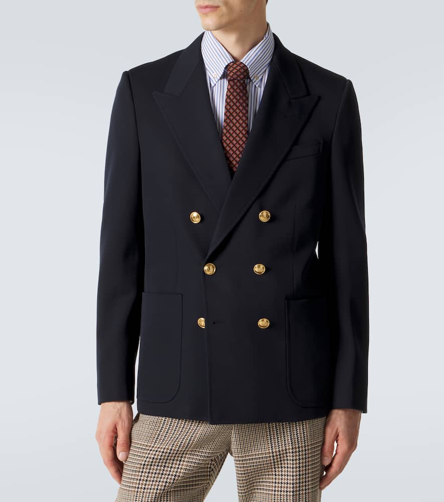 Double-breasted virgin wool blazer