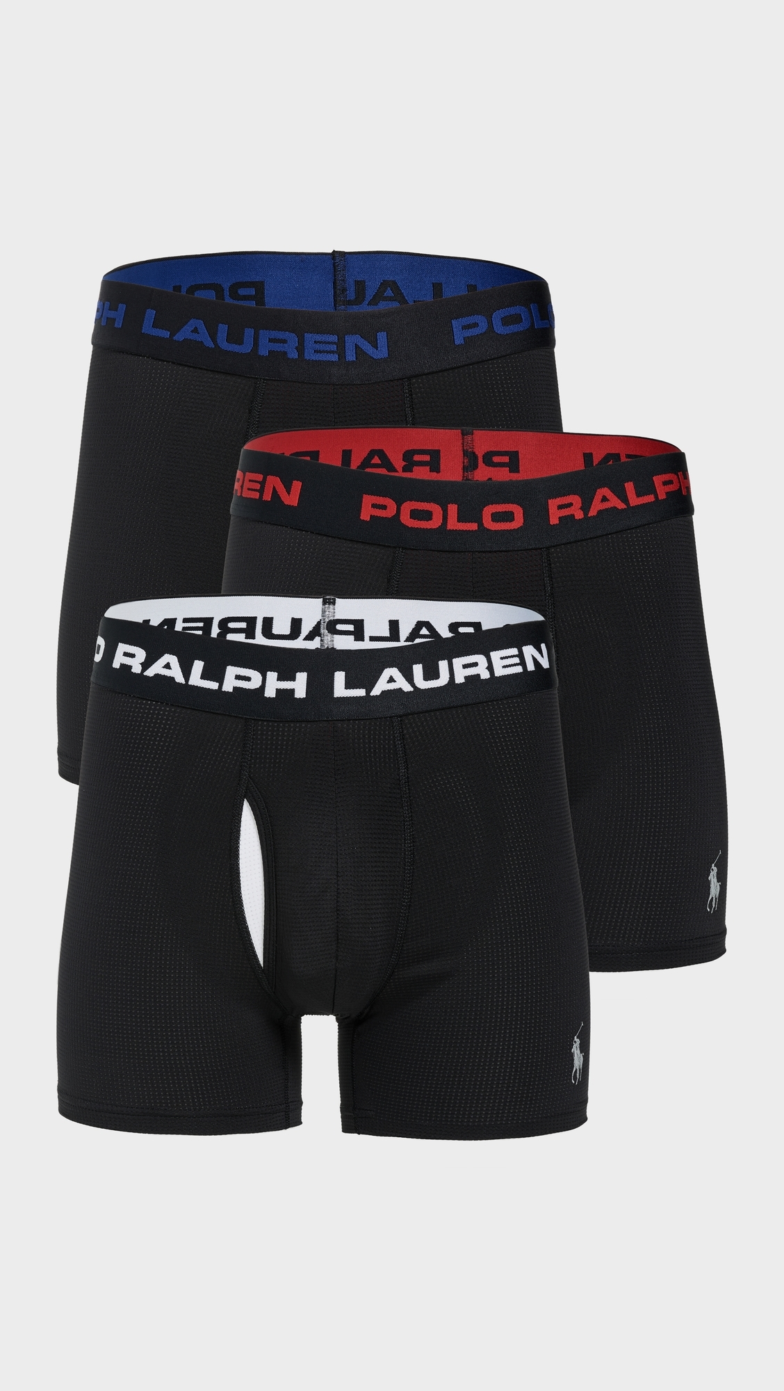Perfect Pouch Mesh Boxer Briefs 3 Pack Polo Black