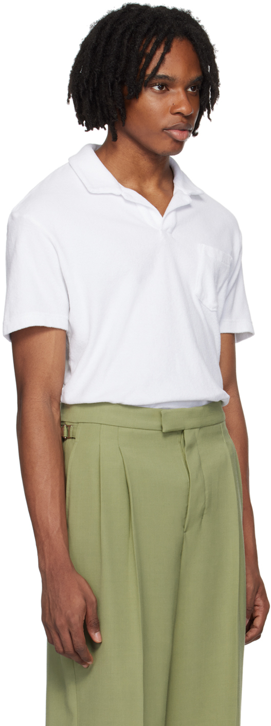 Orlebar Brown White Open Placket Polo
