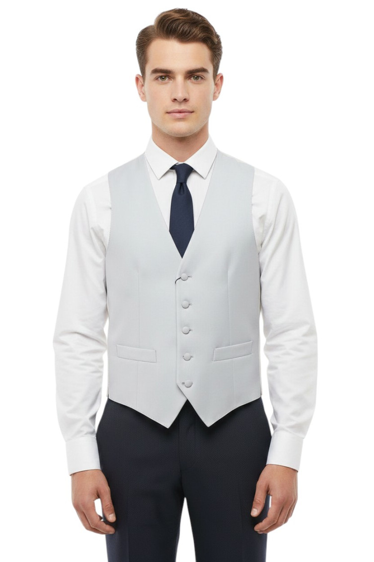 Light Grey Solid Waistcoat