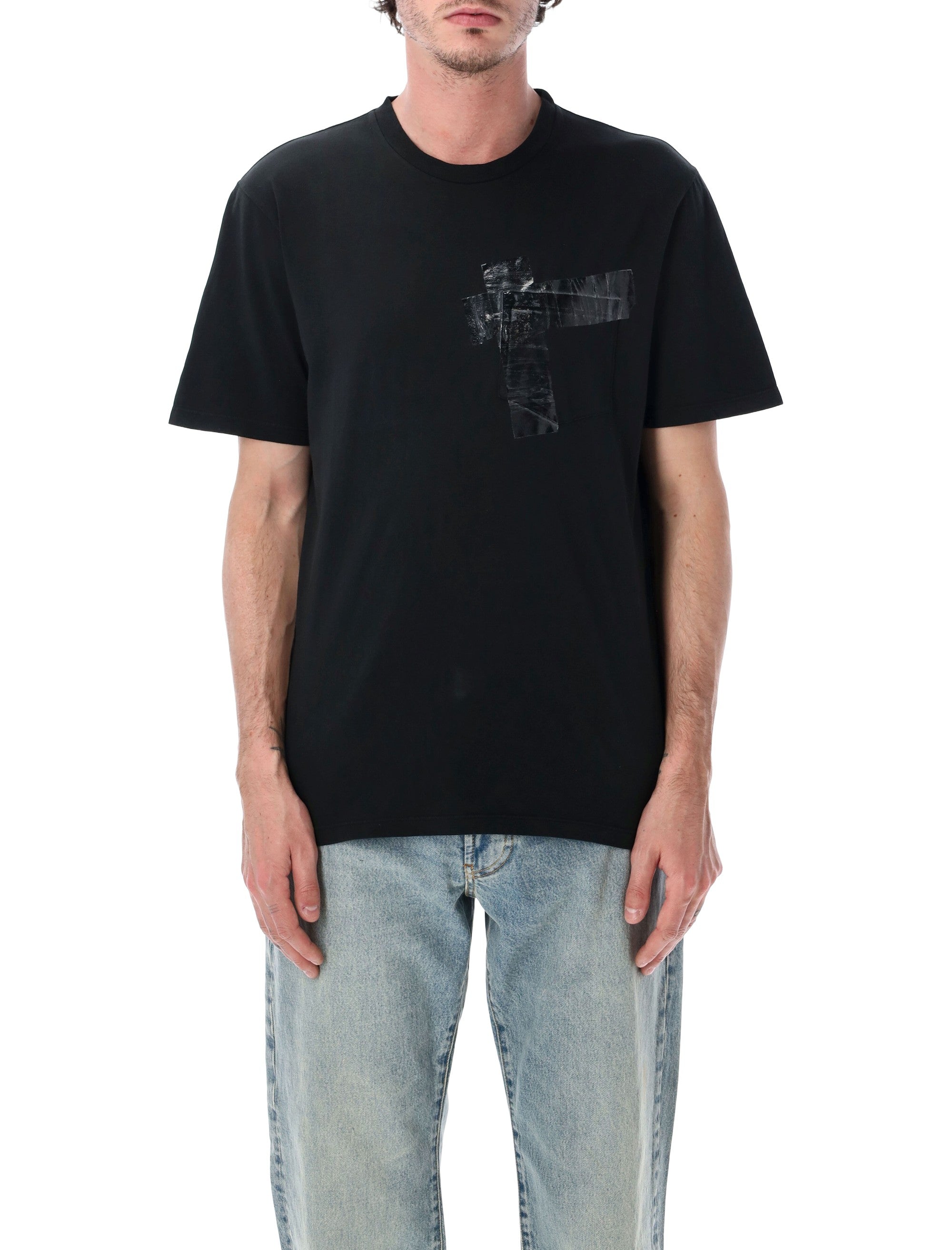 Essential Short Sleeve T-Shirt with Textured Pocket - Large Size